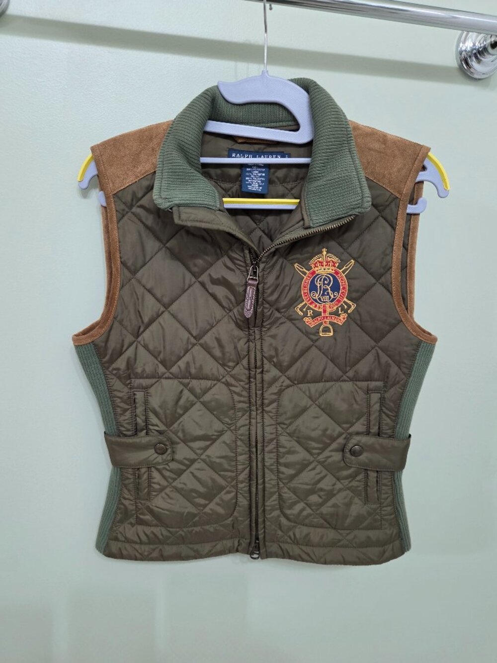New Ralph Lauren Quilted/Leather Vest